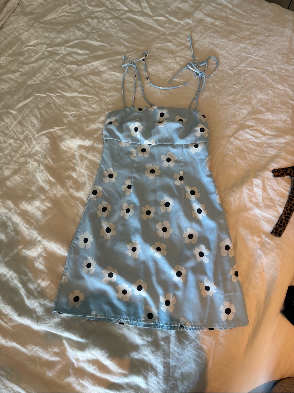Princess Polly Light Blue Floral Mini Dress
